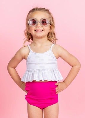 Taupe Dashes | Mini Peplum Top