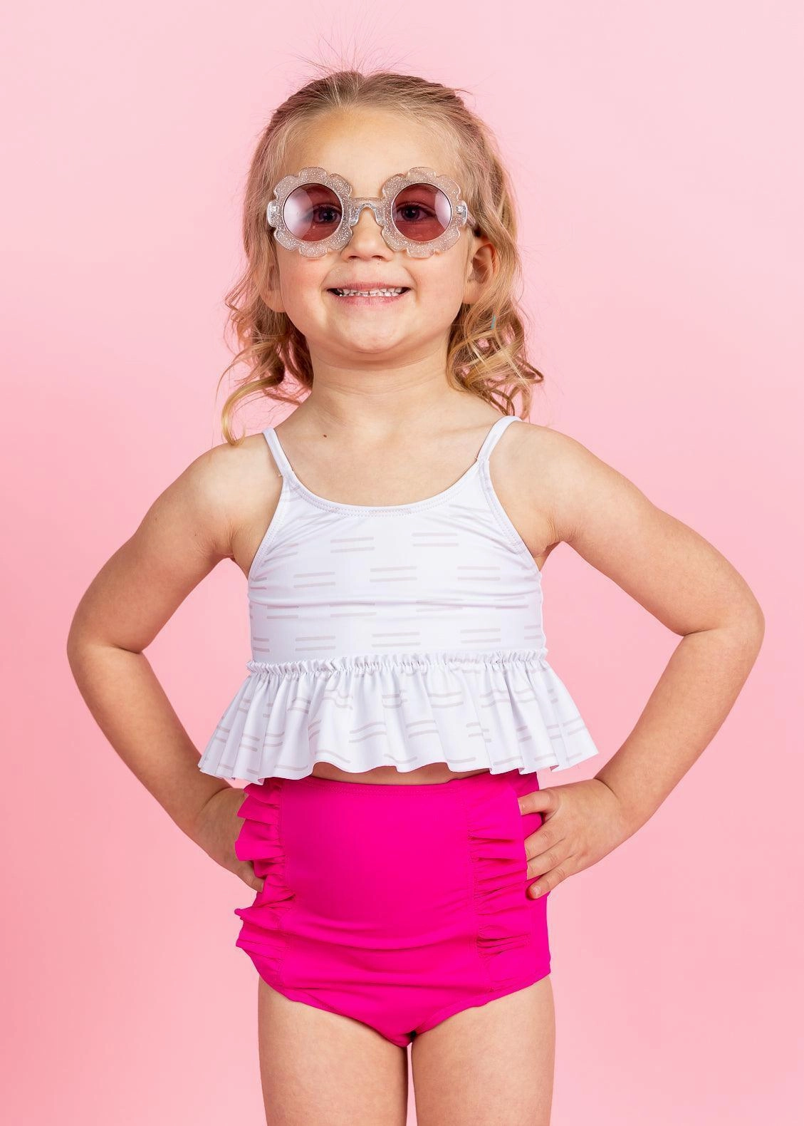 Taupe Dashes | Mini Peplum Top