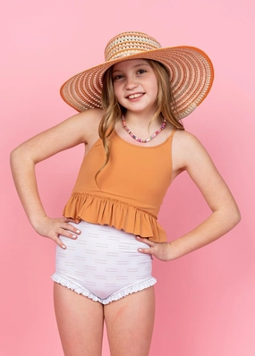 Taupe Dashes | Youth All Ruffled Up Bottoms