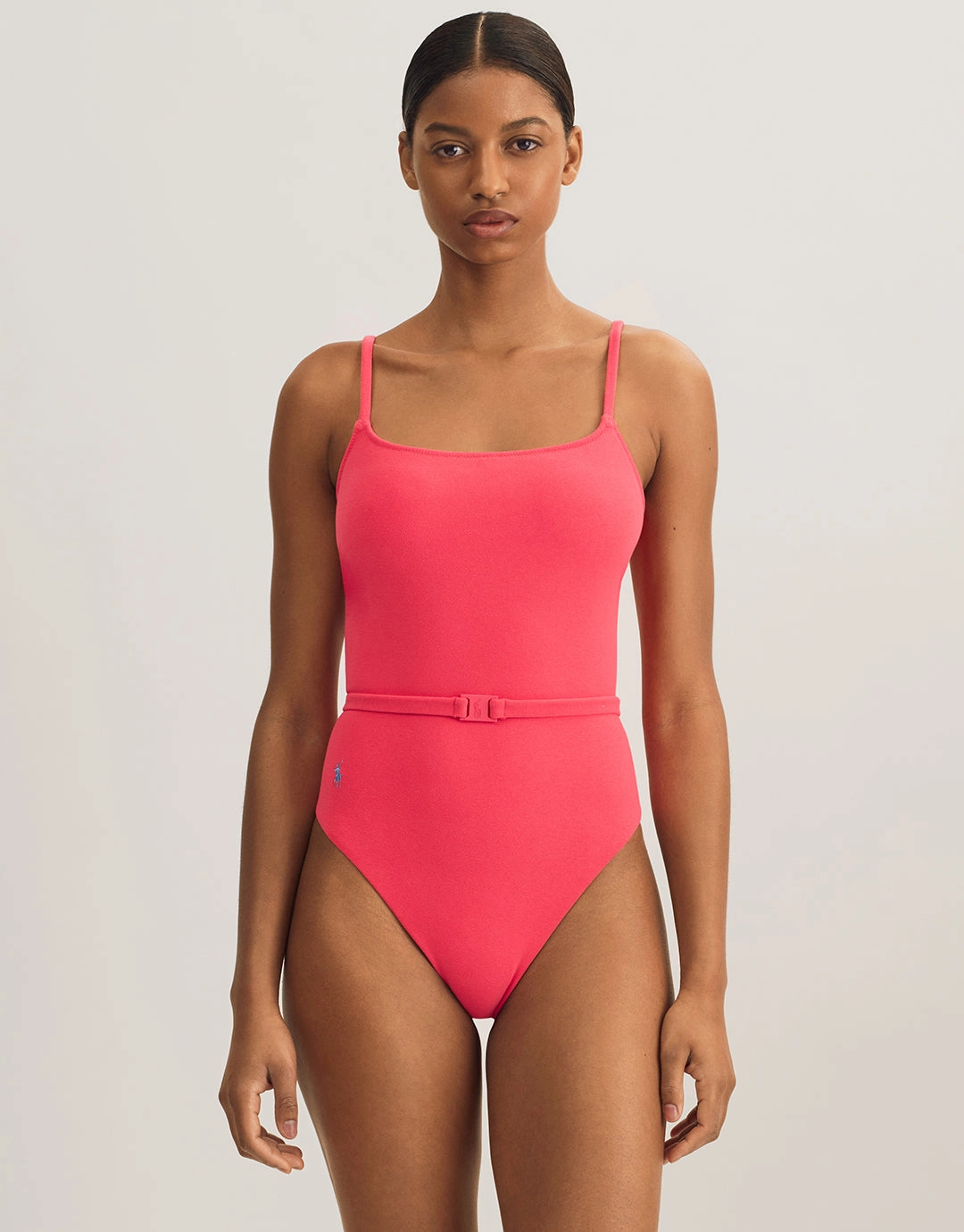 Terry Belted Kennedy Swimsuit - Coral