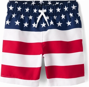 The Children's Place,Boys,Swim Trunks,American Flag,XX-Large