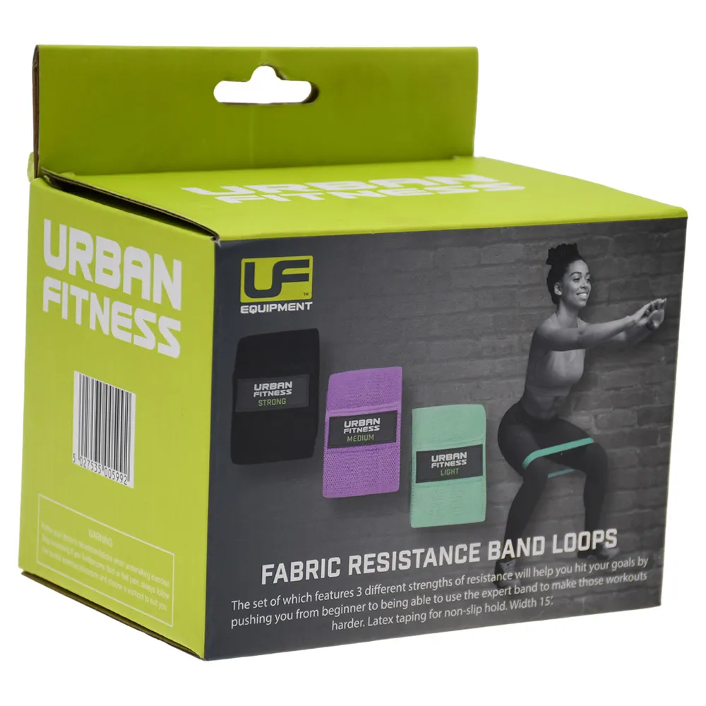 UFE Fabric Resistance Band Loop 15" | Set of 3, Plyo Boxes, Wrist weights