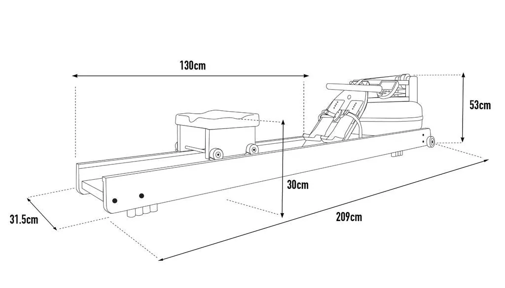 WaterRower Original  - Shadow with S4 Performance Monitor, Stair climber machine
