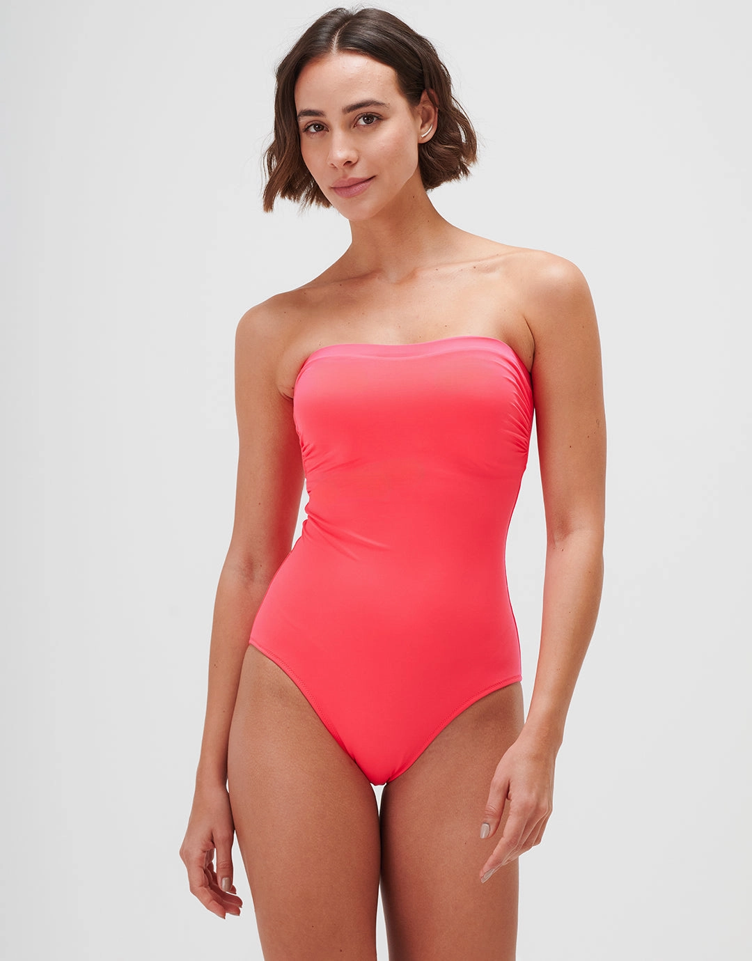 Timeless Bandeau Swimsuit - Bright Coral
