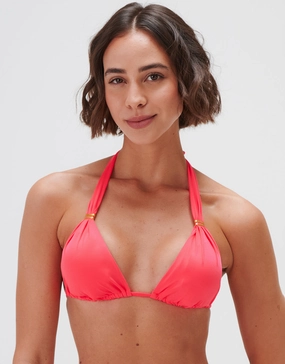 Timeless Halter Bikini Top - Bright Coral