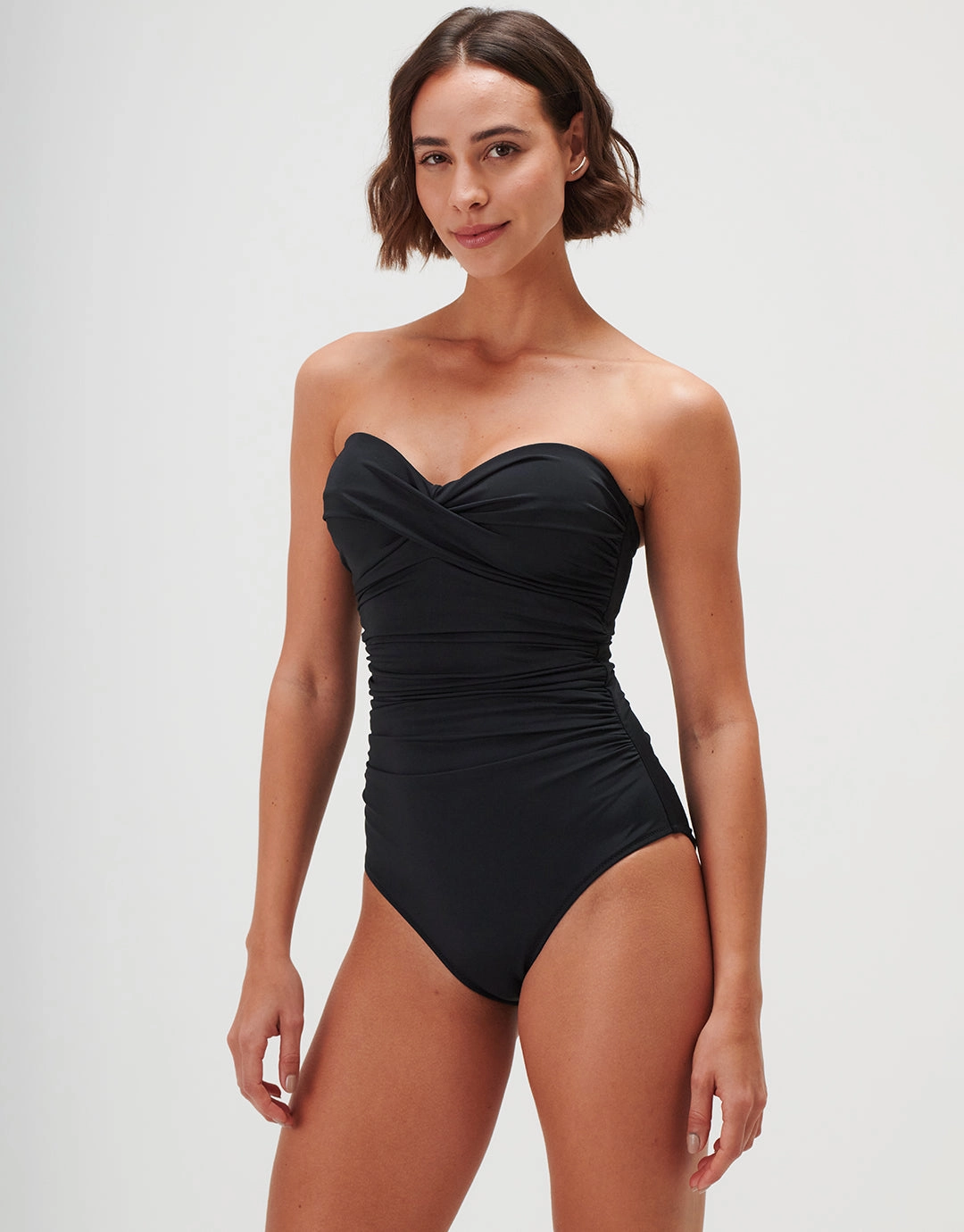Timeless Underwired Twist Bandeau Swimsuit - Jet