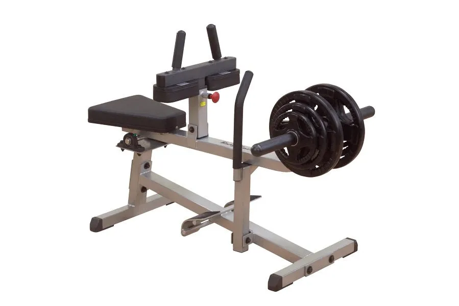 Body-Solid Commercial Seated Calf Raise Machine, Adjustable bench for home gym, Meal prep containers