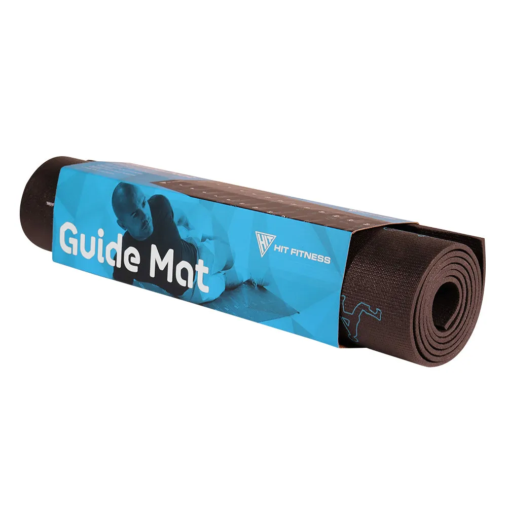 Hit Fitness Exercise Mat with Guides | 5mm, Rollers, Pump Sets, Dumbbell Storage