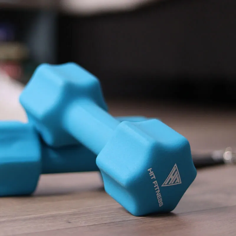 Hit Fitness Neoprene Studio Dumbbells | 2kg to 10kg Pack, Dual Stations