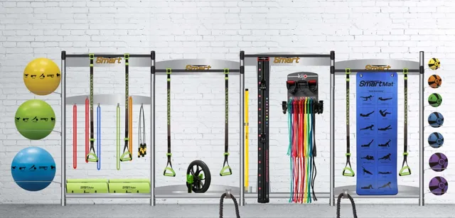 Prism Smart Functional Training Center  4 Section, Yoga strap with buckle, Curved treadmill, Gym pulley system