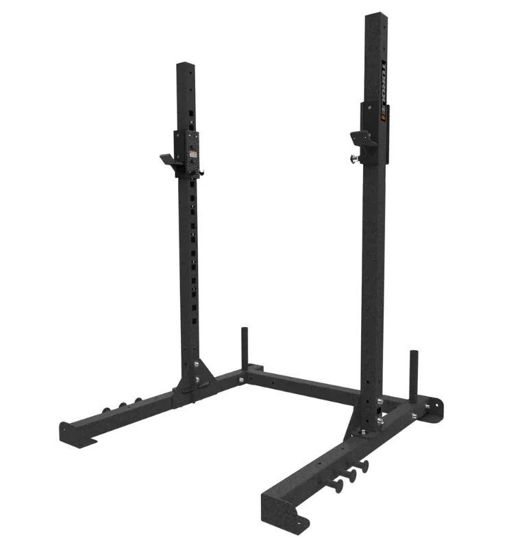 TORQUE Fitness 6ft Arsenal Squat Stand, Pre-workout powder, Overhead pulley storage
