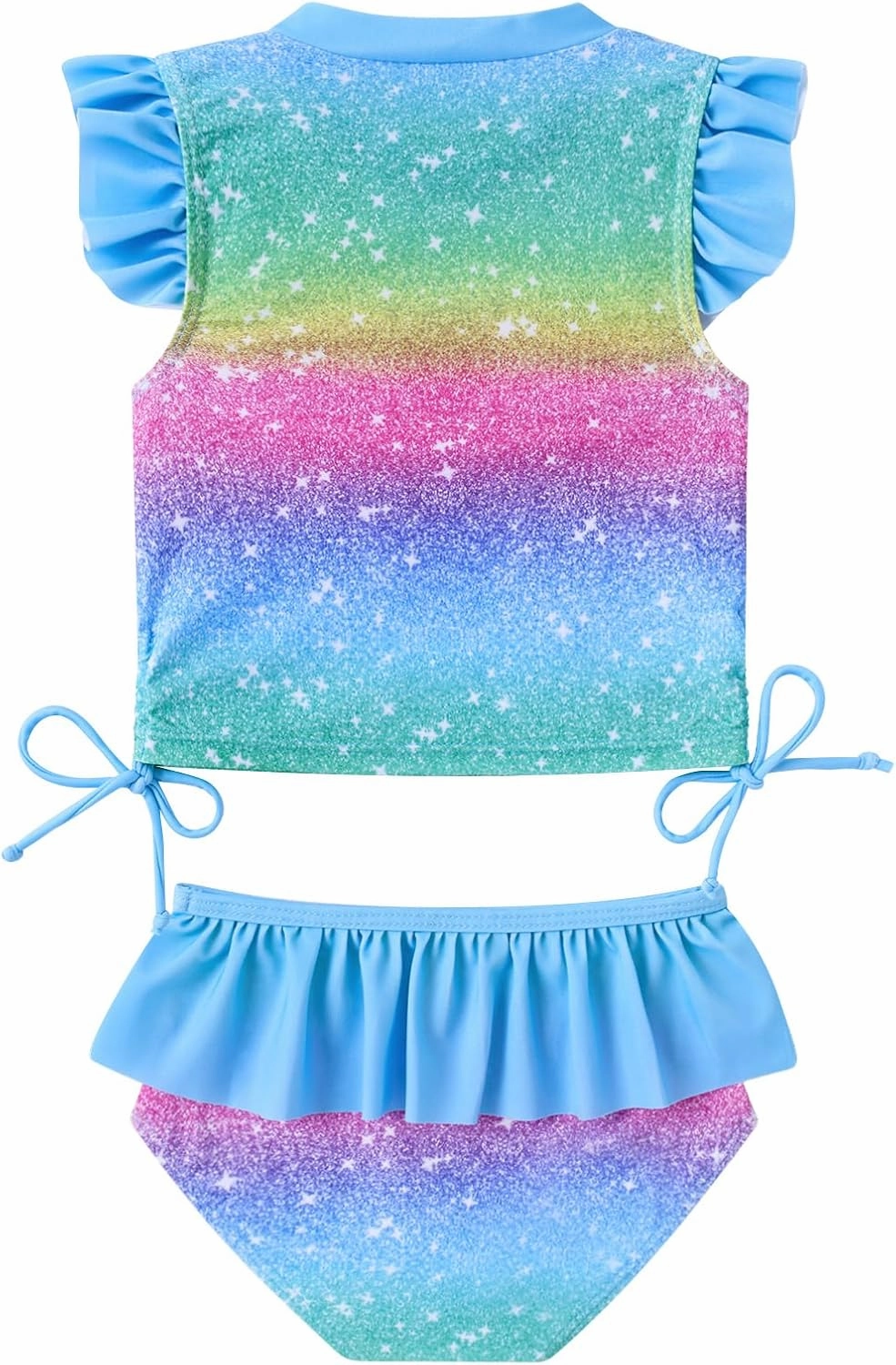 Toddler Girls Swimsuit Cute 2 Piece Tankini Bathing Suit Ruffle Beach Bikini Summer Swimwear 2-6T