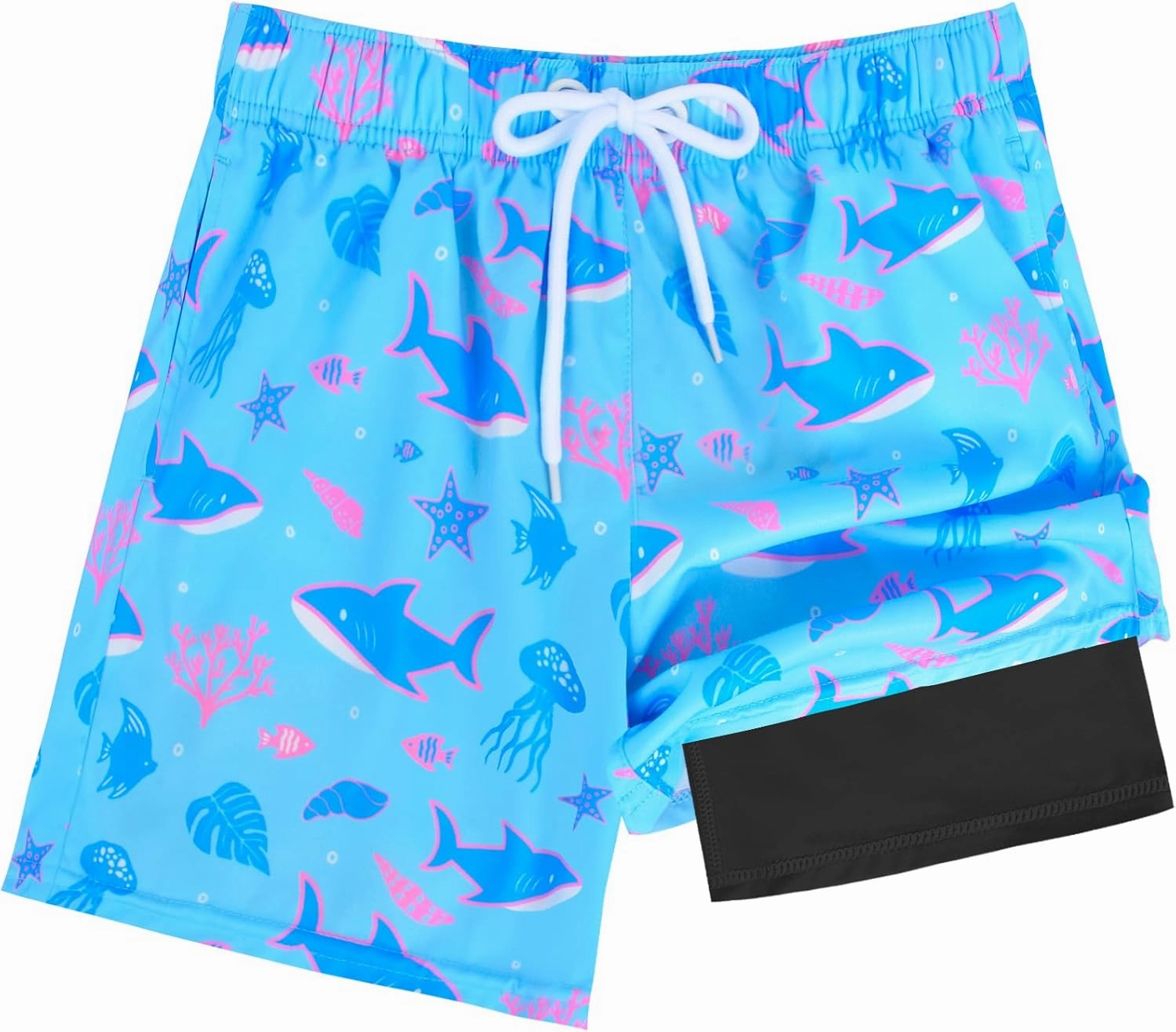 Toddler Swim Trunks with Compression Liner Quick Dry Toddler Bathing Suits Boys Swim Shorts Swimsuit Kids Swimwear