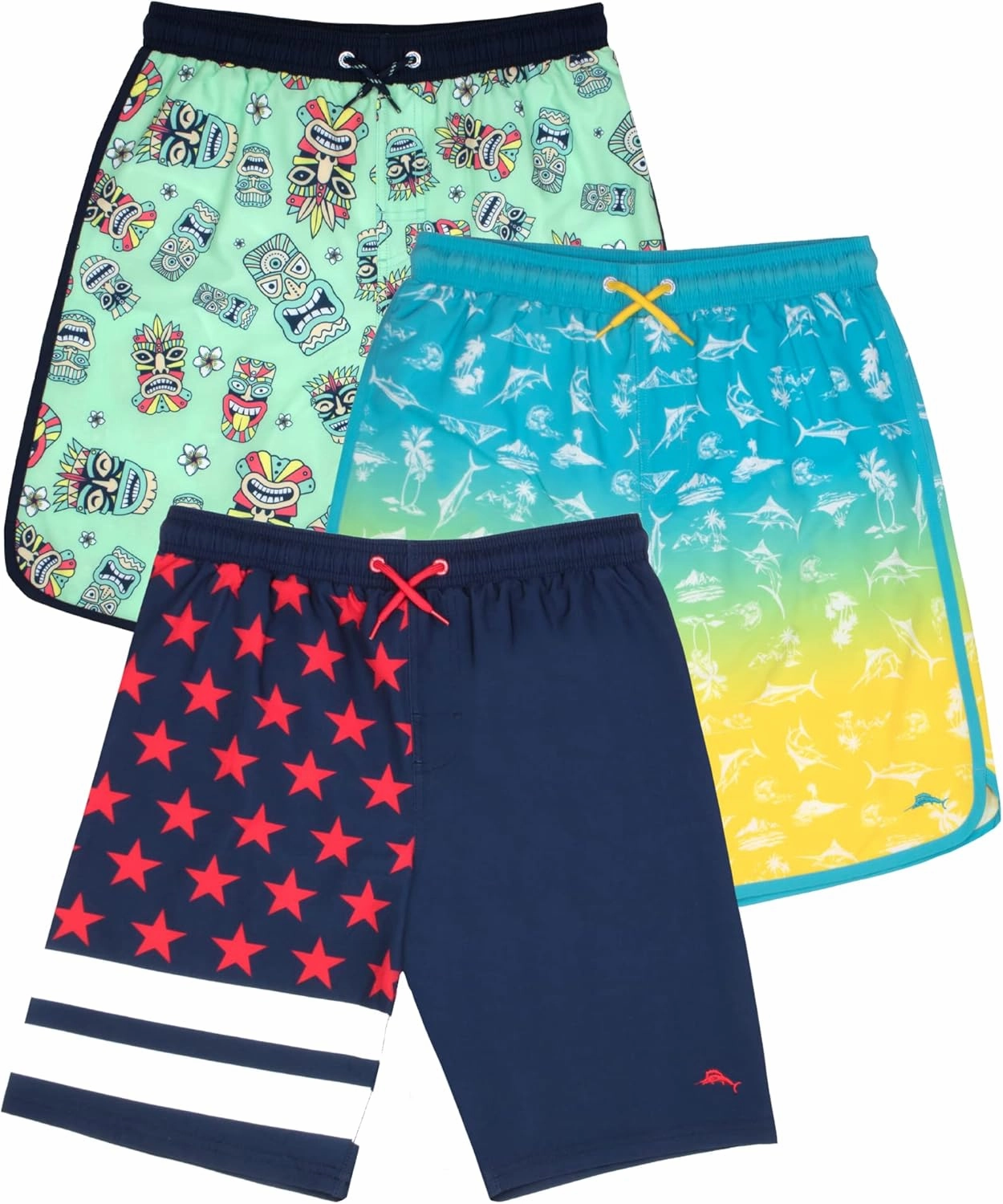 Tommy Bahama Boys Swim Trunks 3 Pack Bundle Set