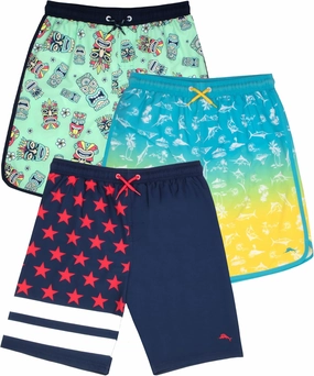 Tommy Bahama Boys Swim Trunks 3 Pack Bundle Set