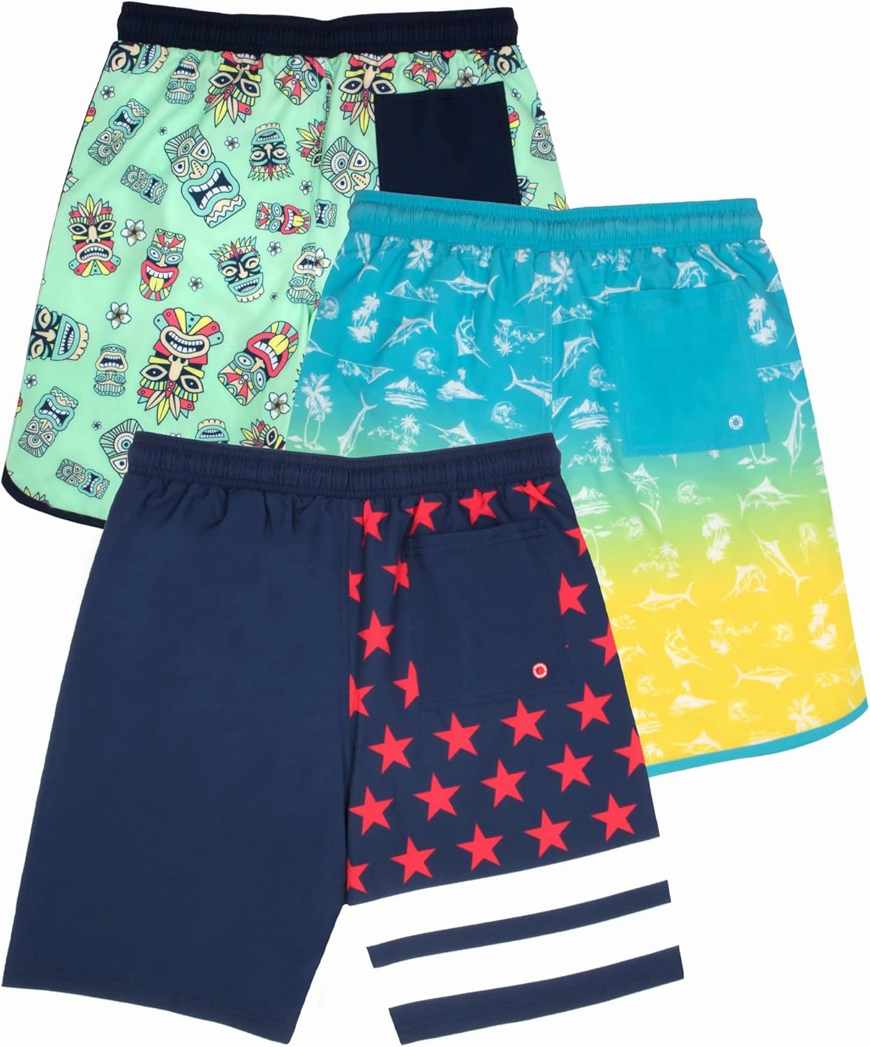 Tommy Bahama Boys Swim Trunks 3 Pack Bundle Set