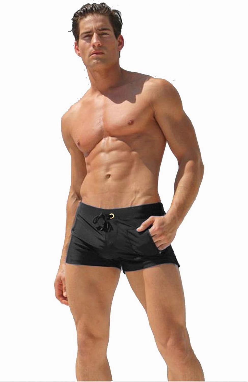 TONLEN Mens Swimwear Short Swim Trunks with Zipper Pocket