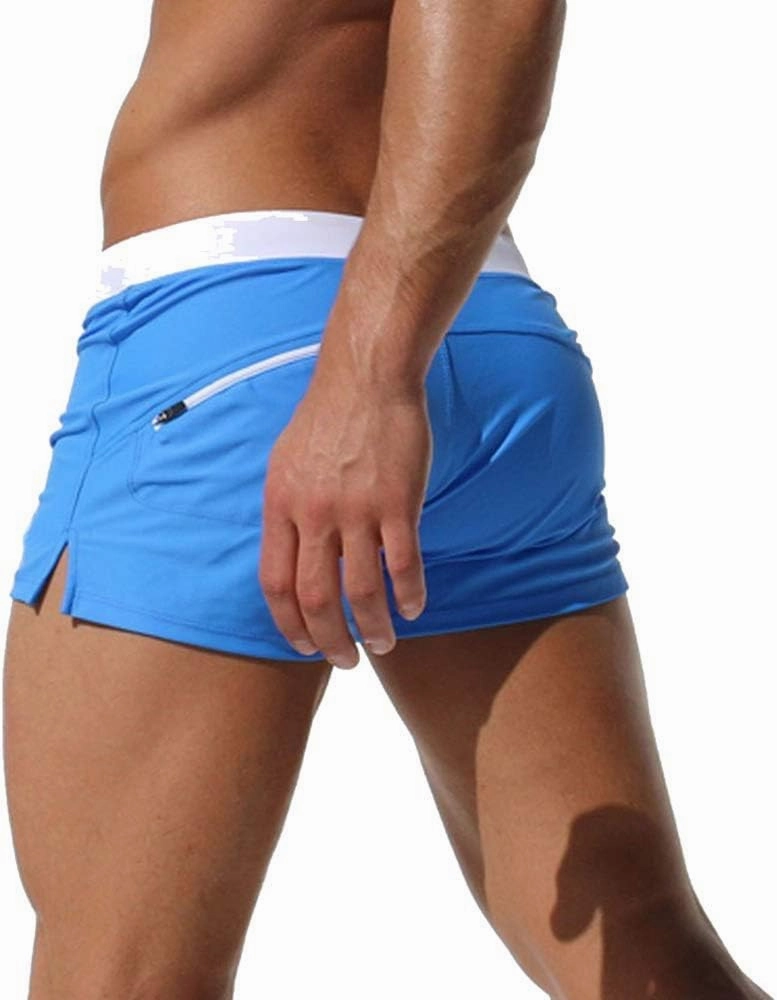 TONLEN Mens Swimwear Short Swim Trunks with Zipper Pocket