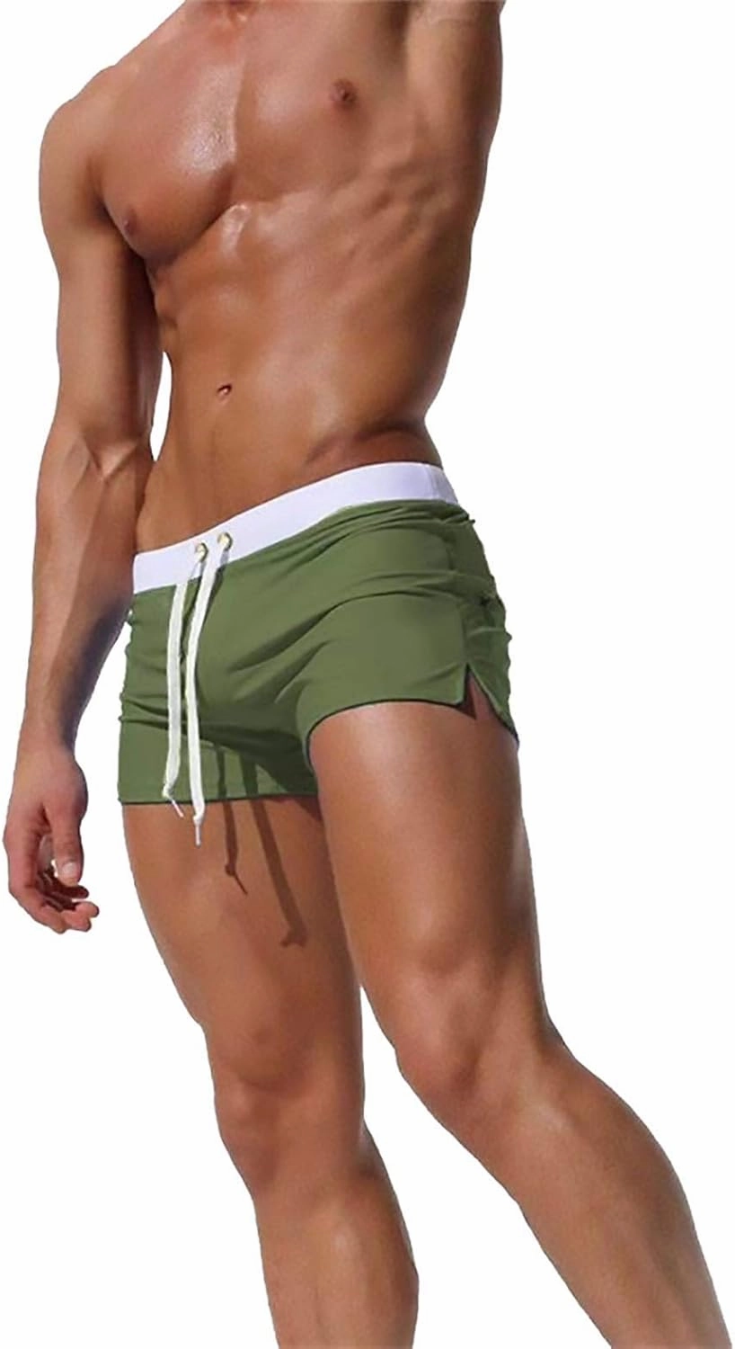 TONLEN Mens Swimwear Short Swim Trunks with Zipper Pocket