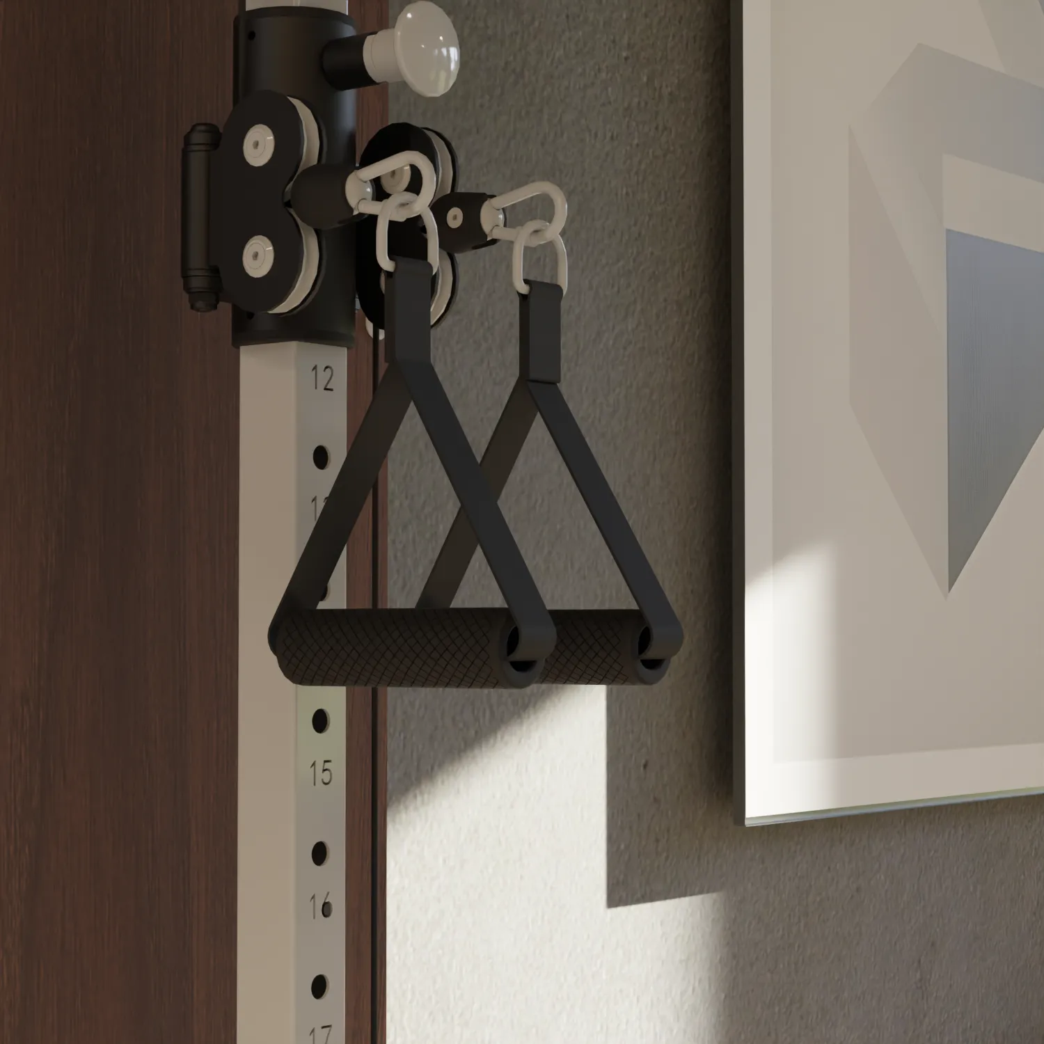 Flow 7 Black - Wall Mounted Functional Trainer, Exercise Bikes, Smart home gym, Swiss,Gym Balls