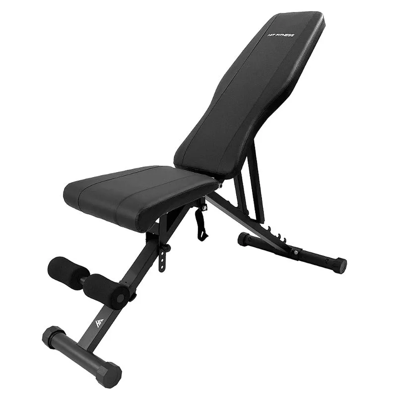 Hit Fitness Adjustable Dumbbells 24kg & Weight Bench, Rollers