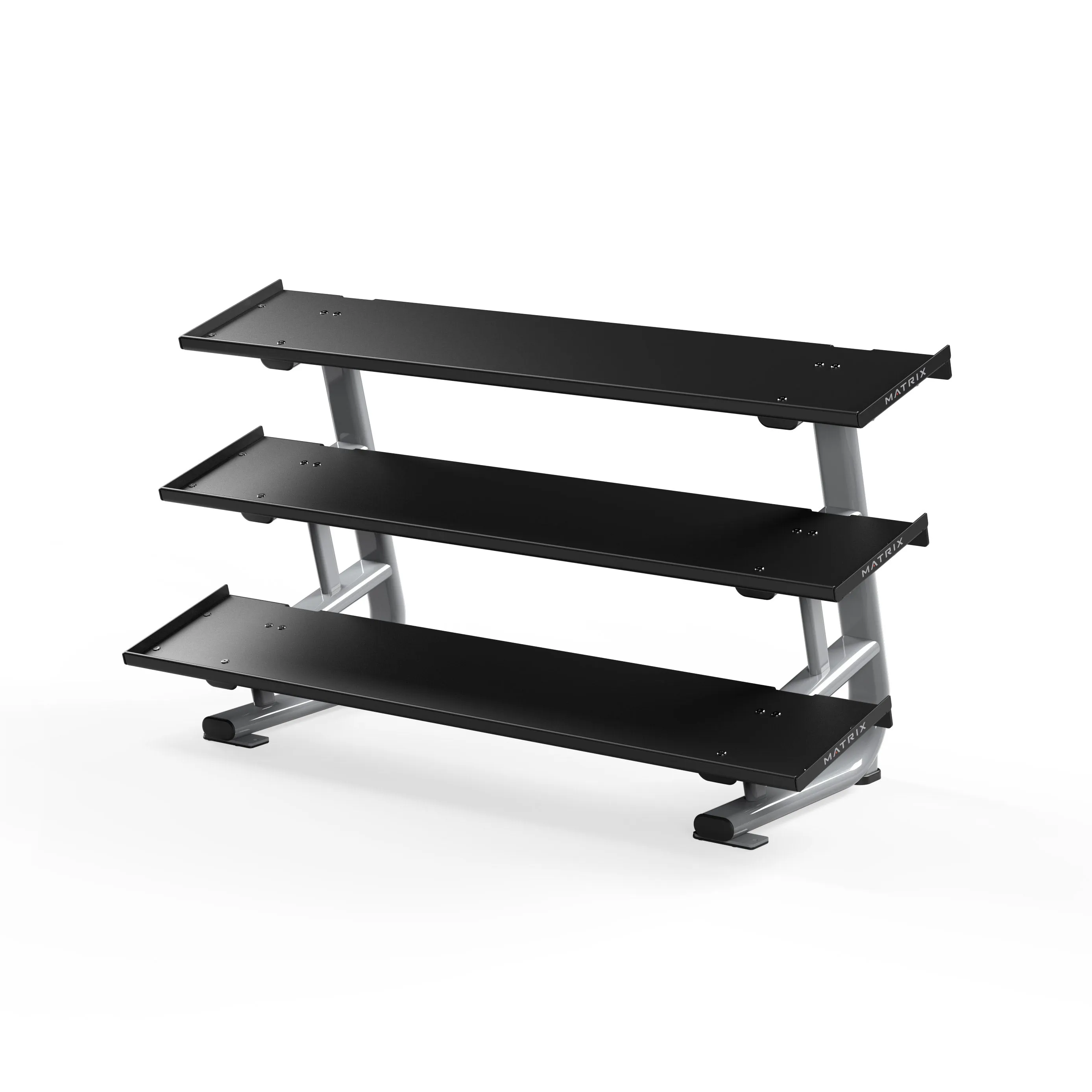 Too Good to Miss Magnum 3-Tier Flat-Tray Dumbbell Rack Short Smart Pick, Gym lock combination, Parallettes