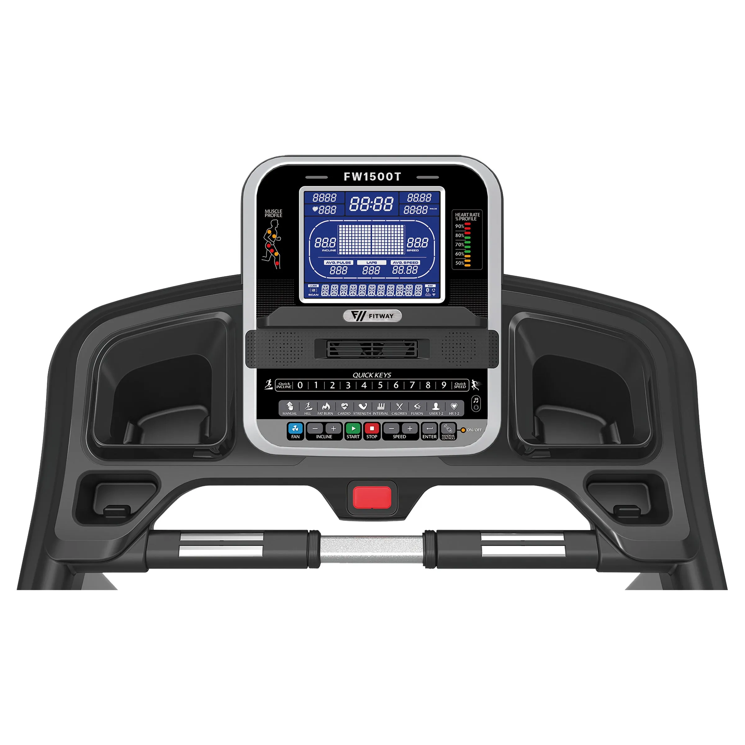 Fitway 1500T Treadmill, Weight Plates, Barbell weight set, Gym lock combination