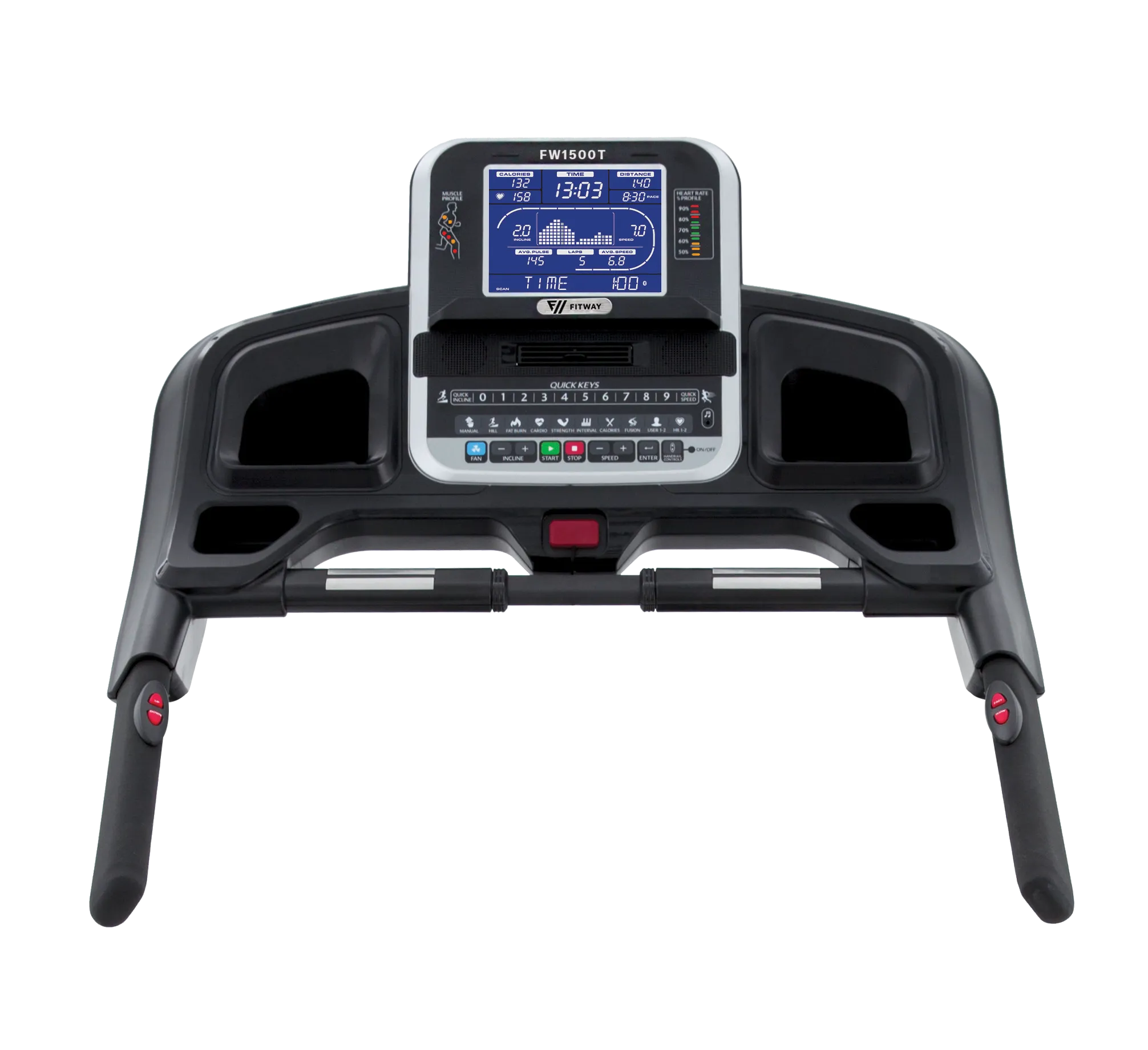 Fitway 1500T Treadmill, Weight Plates, Steppers, Weightlifting Accessories