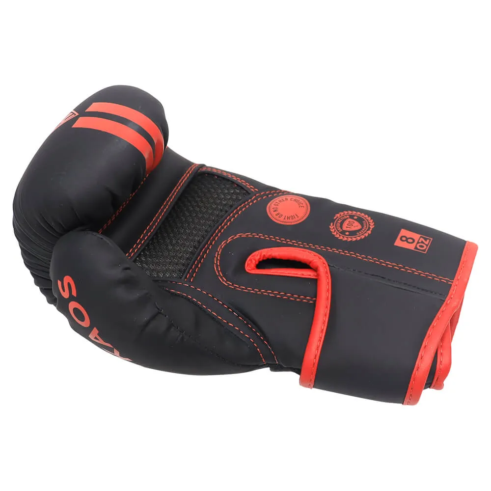 Hit Boxing Kaos PU Boxing Gloves (Black & Red), Storage, Chin Up,Pull Up Bars, Specialty Benches,Single Stations