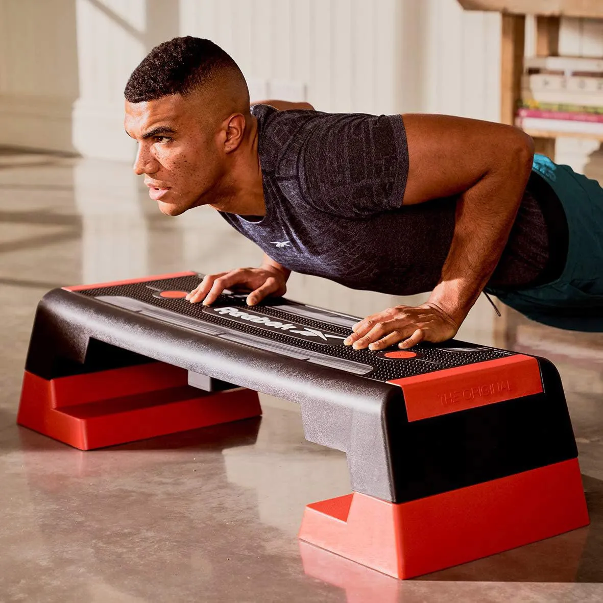 Hit Fitness 20kg Pump Set & Reebok Step, Rubber Hex Dumbbells