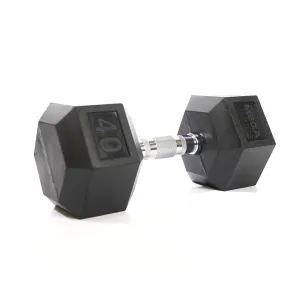 Top-Rated Mega Fitness - Rubber Hex Dumbbell 40lbs Dont Miss, Weight Bars, Ergometers