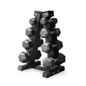 Trending Now Hit Fitness Hex Dumbbells Vertical Rack | 4 Pairs (50kg) Loved by Thousands, Round Dumbbells, Recovery,Stretching, Gym pulley system