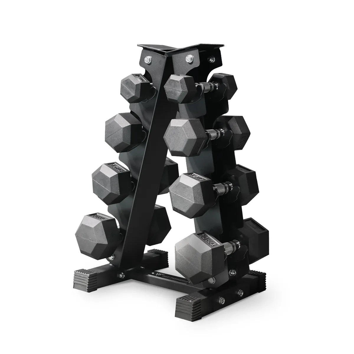 Trending Now Hit Fitness Hex Dumbbells Vertical Rack | 4 Pairs (50kg) Loved by Thousands, Round Dumbbells, Recovery,Stretching, Gym pulley system