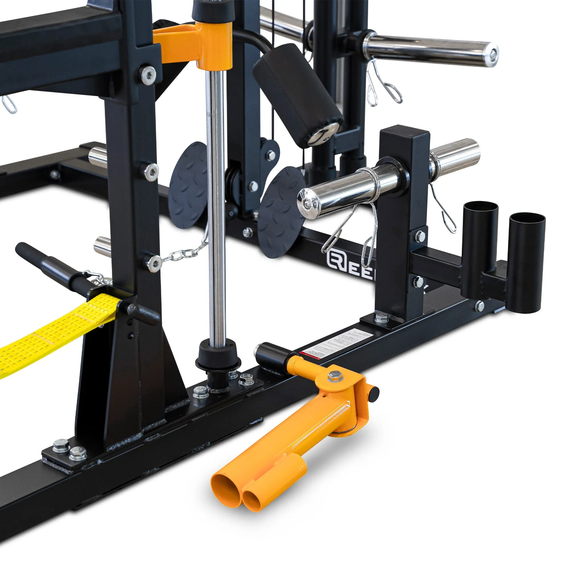 Reeplex RM90 Squat Rack with Smith Machine and Lat Pulldown   Seated Row, Treadmill lubricant, Fitness Chair