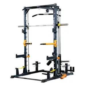 Trending Now Reeplex RM90 Squat Rack with Smith Machine and Lat Pulldown   Seated Row Unbeatable Combo, Sweatproof headband