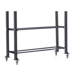 Trending Now XM Fitness 2 Tier Ball/Plate Storage Rack - 6ft Upgrade Your Gear, Olympic weight plates, Studio Dumbbells, Squat Racks