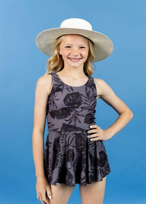 Tropical Night | Youth Skirted One-Piece