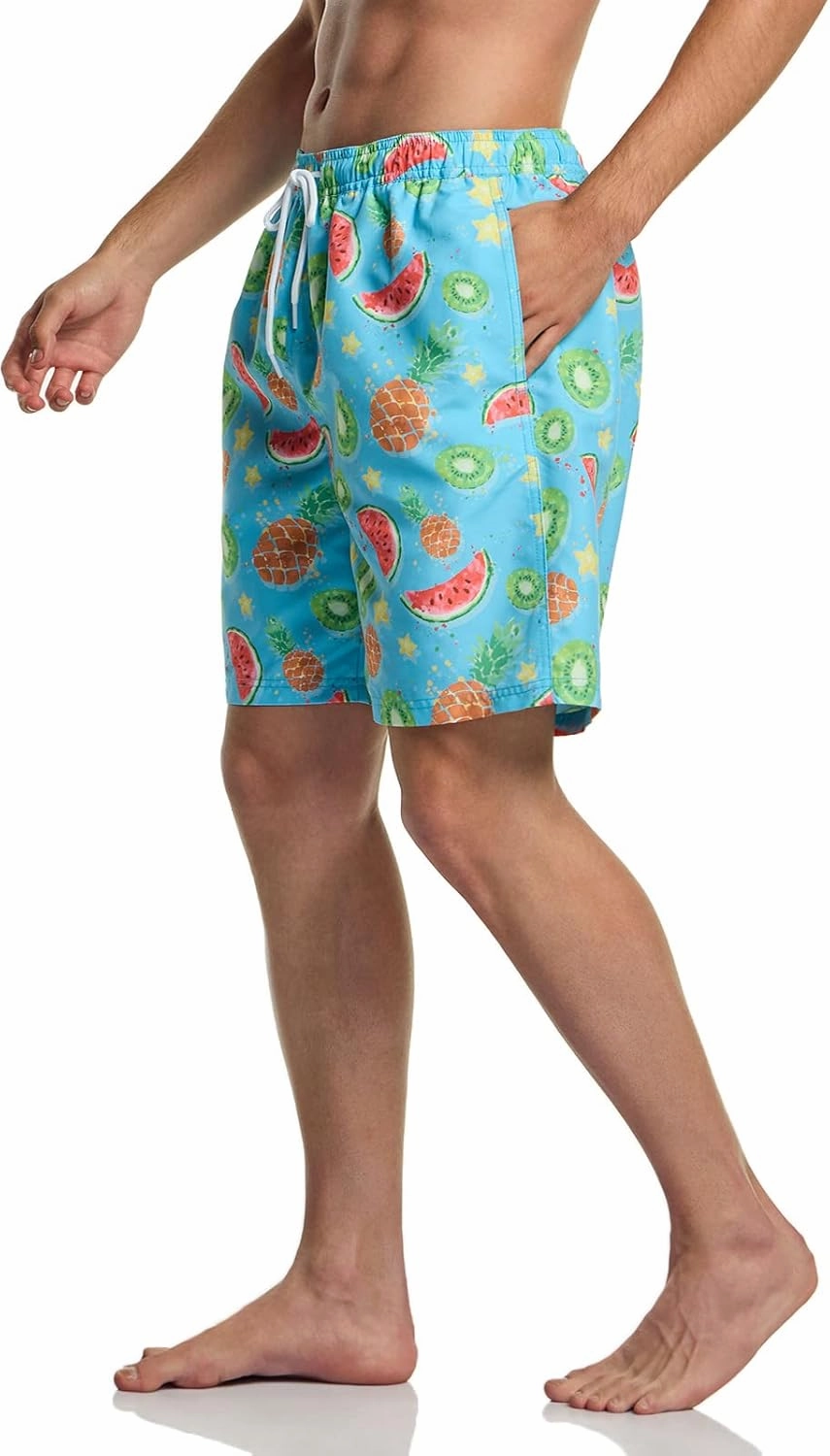 TSLA Men's Swim Trunks, Quick Dry Beach Swimming Board Shorts, Bathing Suits with Inner Mesh Lining and Pockets