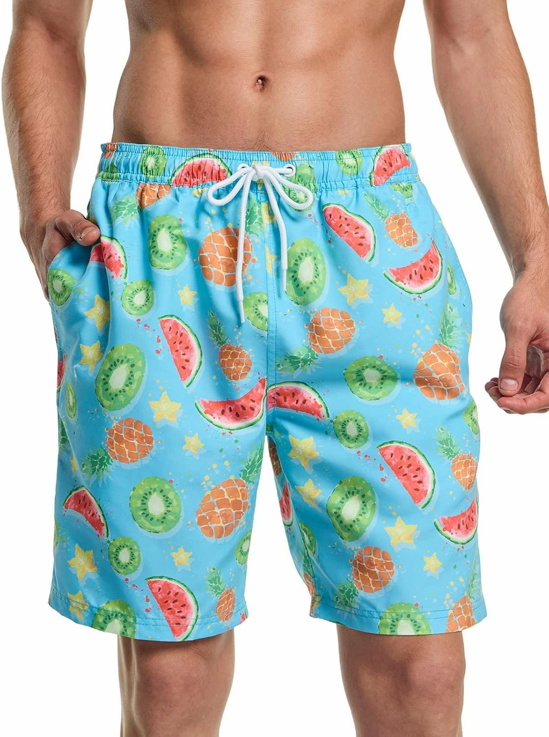 TSLA Men's Swim Trunks, Quick Dry Beach Swimming Board Shorts, Bathing Suits with Inner Mesh Lining and Pockets