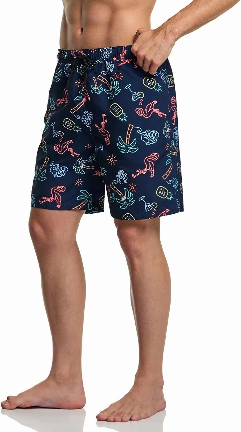 TSLA Men's Swim Trunks, Quick Dry Beach Swimming Board Shorts, Bathing Suits with Inner Mesh Lining and Pockets