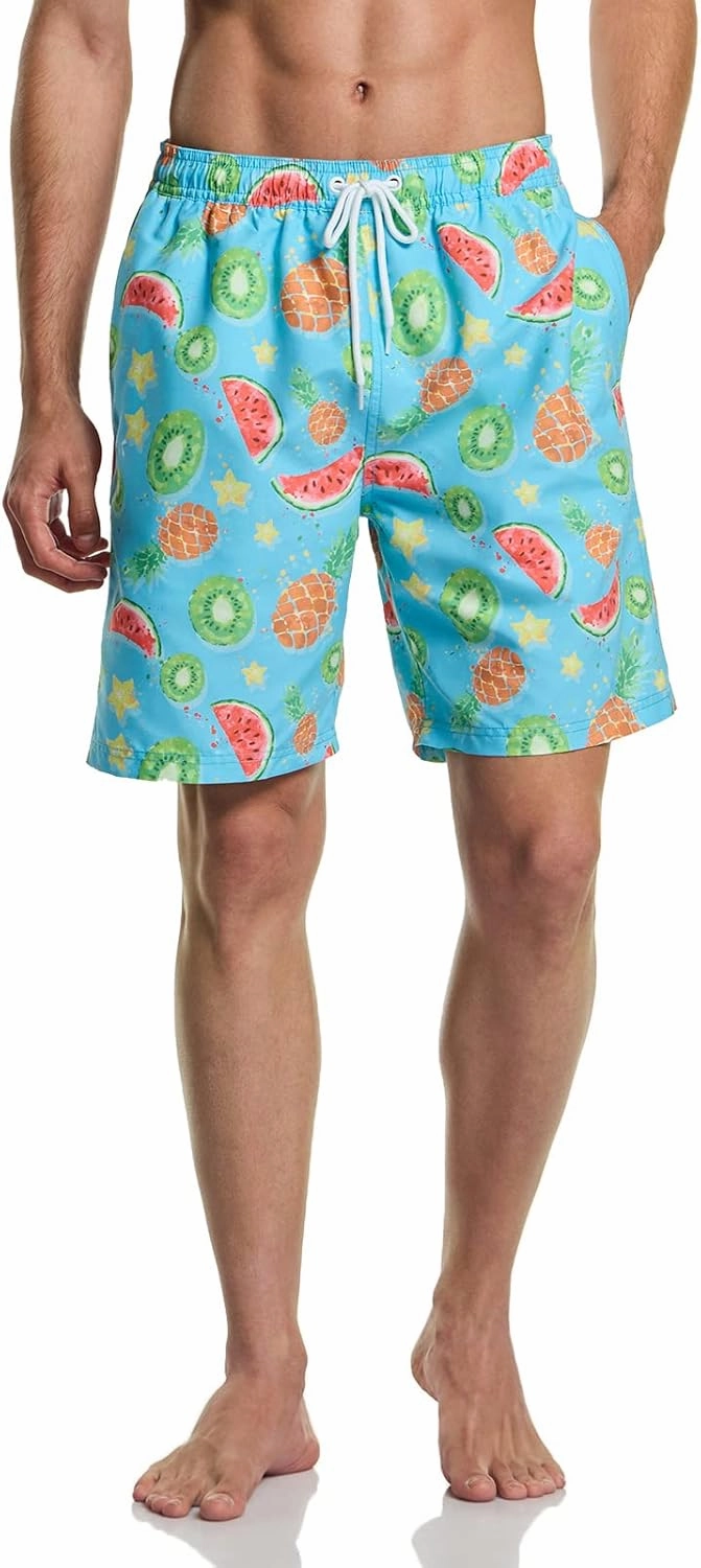 TSLA Men's Swim Trunks, Quick Dry Beach Swimming Board Shorts, Bathing Suits with Inner Mesh Lining and Pockets