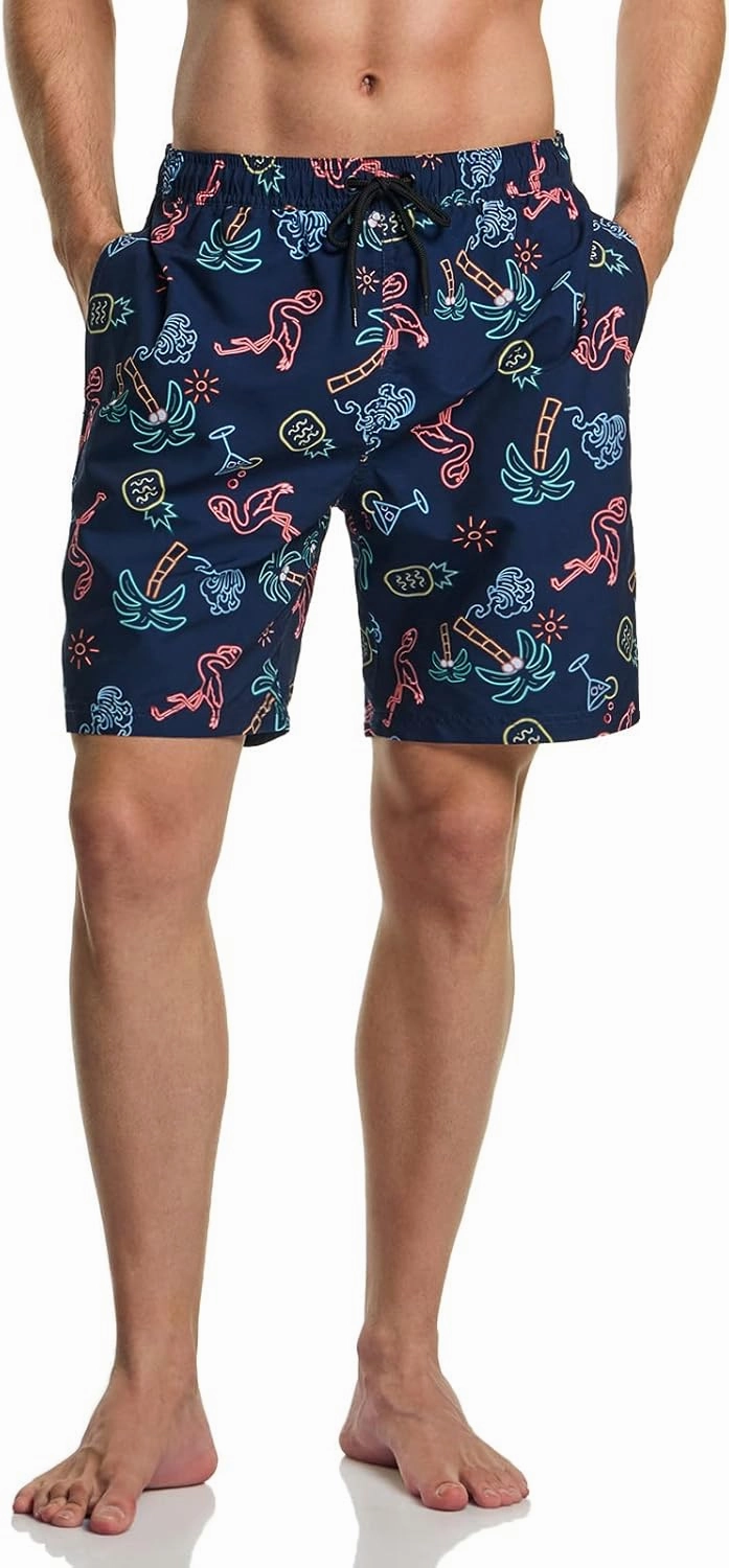 TSLA Men's Swim Trunks, Quick Dry Beach Swimming Board Shorts, Bathing Suits with Inner Mesh Lining and Pockets