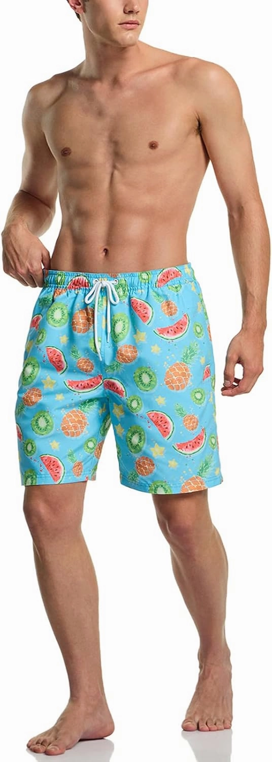 TSLA Men's Swim Trunks, Quick Dry Beach Swimming Board Shorts, Bathing Suits with Inner Mesh Lining and Pockets