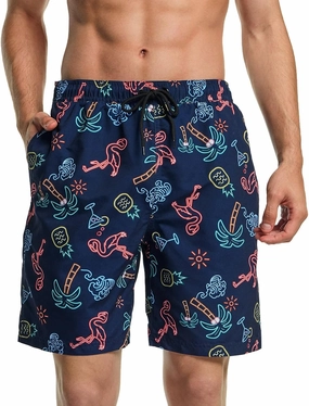 TSLA Men's Swim Trunks, Quick Dry Beach Swimming Board Shorts, Bathing Suits with Inner Mesh Lining and Pockets