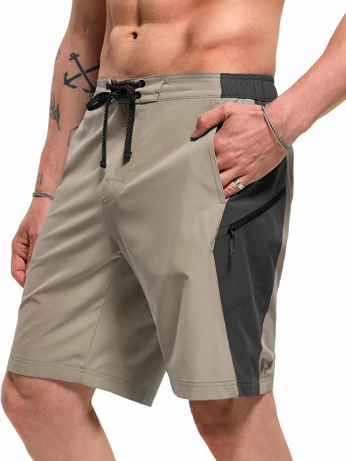 TSLA Men's Swim Trunks, Quick Dry Swimming Beach Board Shorts, Lightweight Swimwear Bathing Suits with Pockets