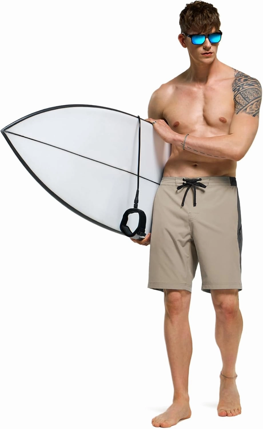TSLA Men's Swim Trunks, Quick Dry Swimming Beach Board Shorts, Lightweight Swimwear Bathing Suits with Pockets