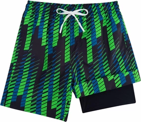 TUONROAD Boys Swim Trunks with Compression Liner Quick Dry Board Shorts with Boxer Brief Lined Bathing Suit 8-20 Years