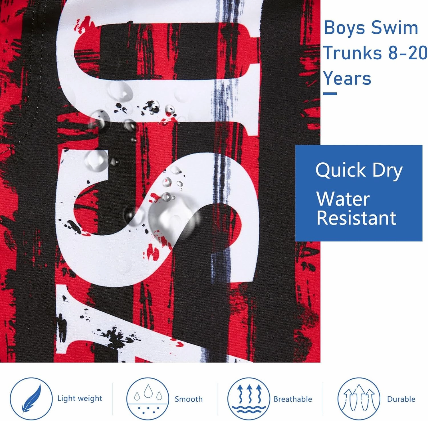 TUONROAD Boys Swim Trunks with Compression Liner Quick Dry Board Shorts with Boxer Brief Lined Bathing Suit 8-20 Years
