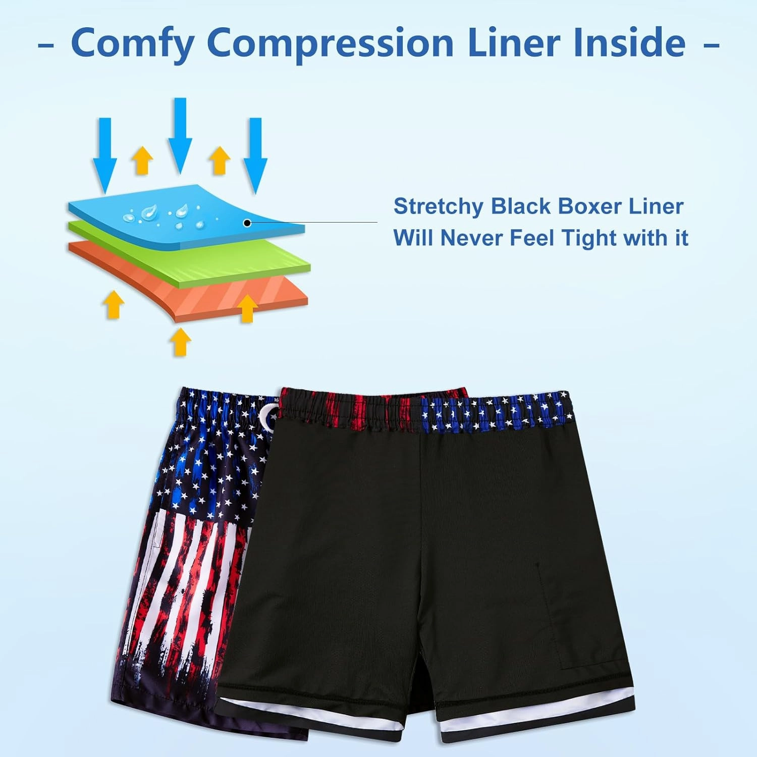 TUONROAD Boys Swim Trunks with Compression Liner Quick Dry Board Shorts with Boxer Brief Lined Bathing Suit 8-20 Years