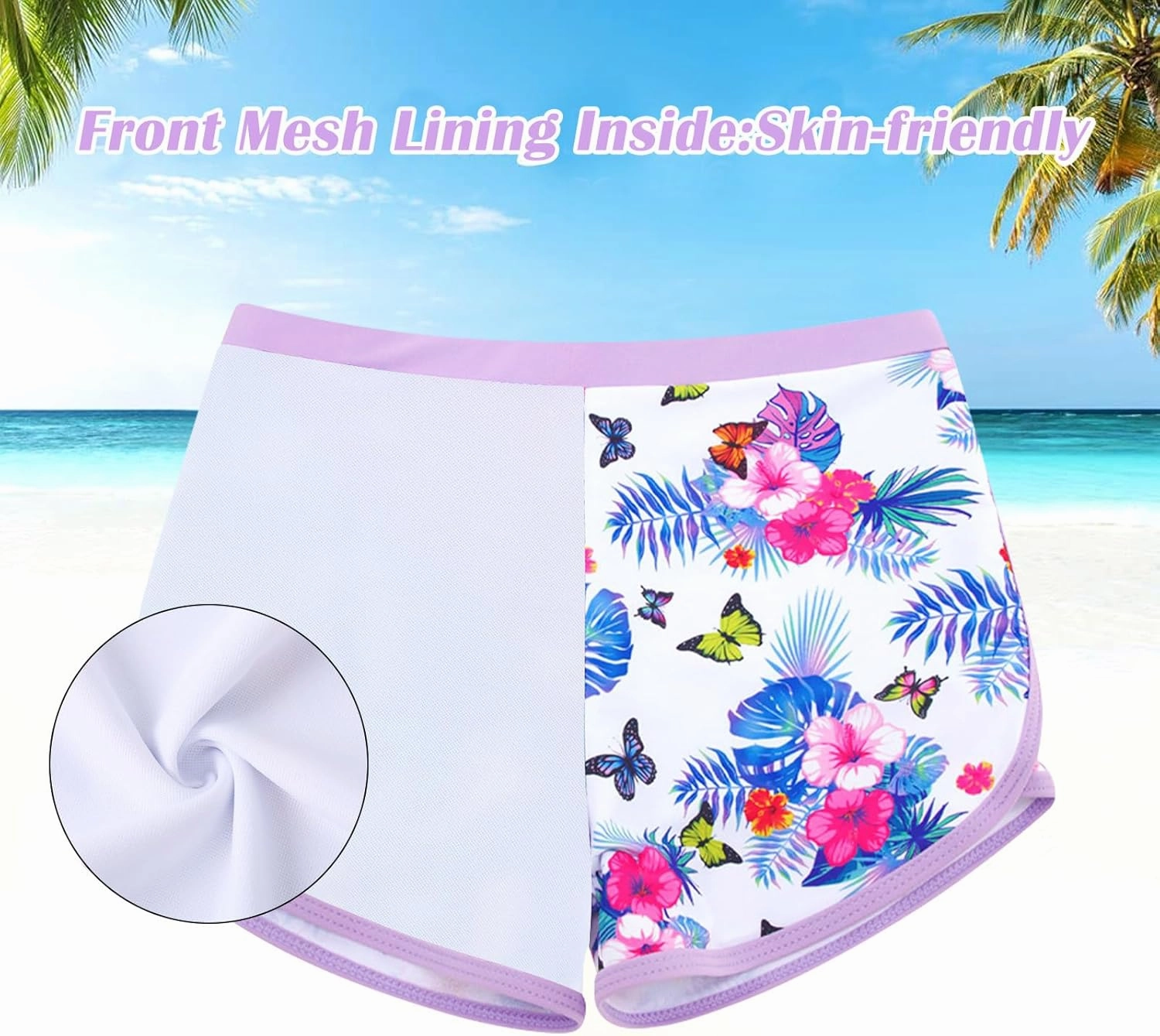 TUONROAD Girls 2 Pieces Rash Guard Swimsuit Long Sleeve Tankini for 4-10 Years